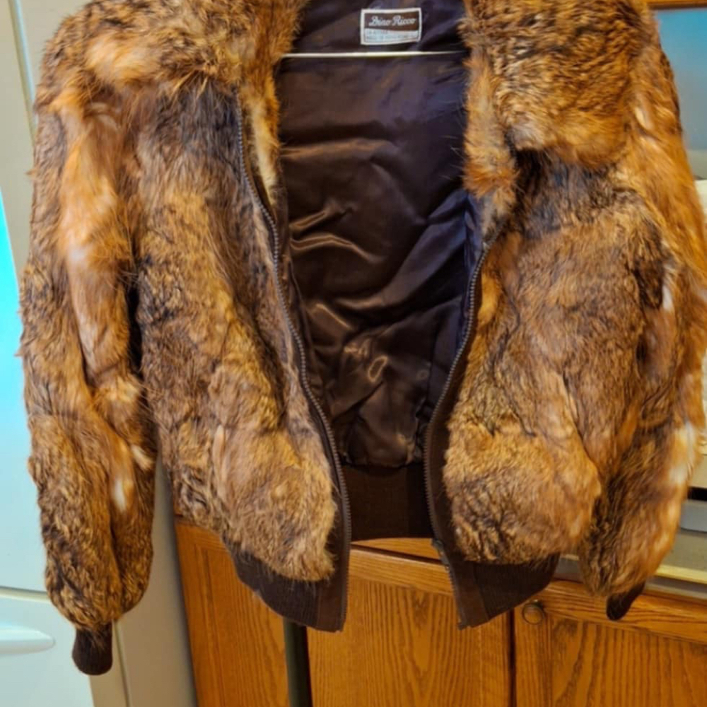 FUR COAT/JACKET – REAL NATURAL RABBIT FUR – SUPER SOFT